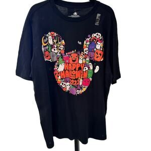 Disney‎ Parks Happy Halloween 2022 Mickey Silhouette Black Shirt (Adult) - 2XL